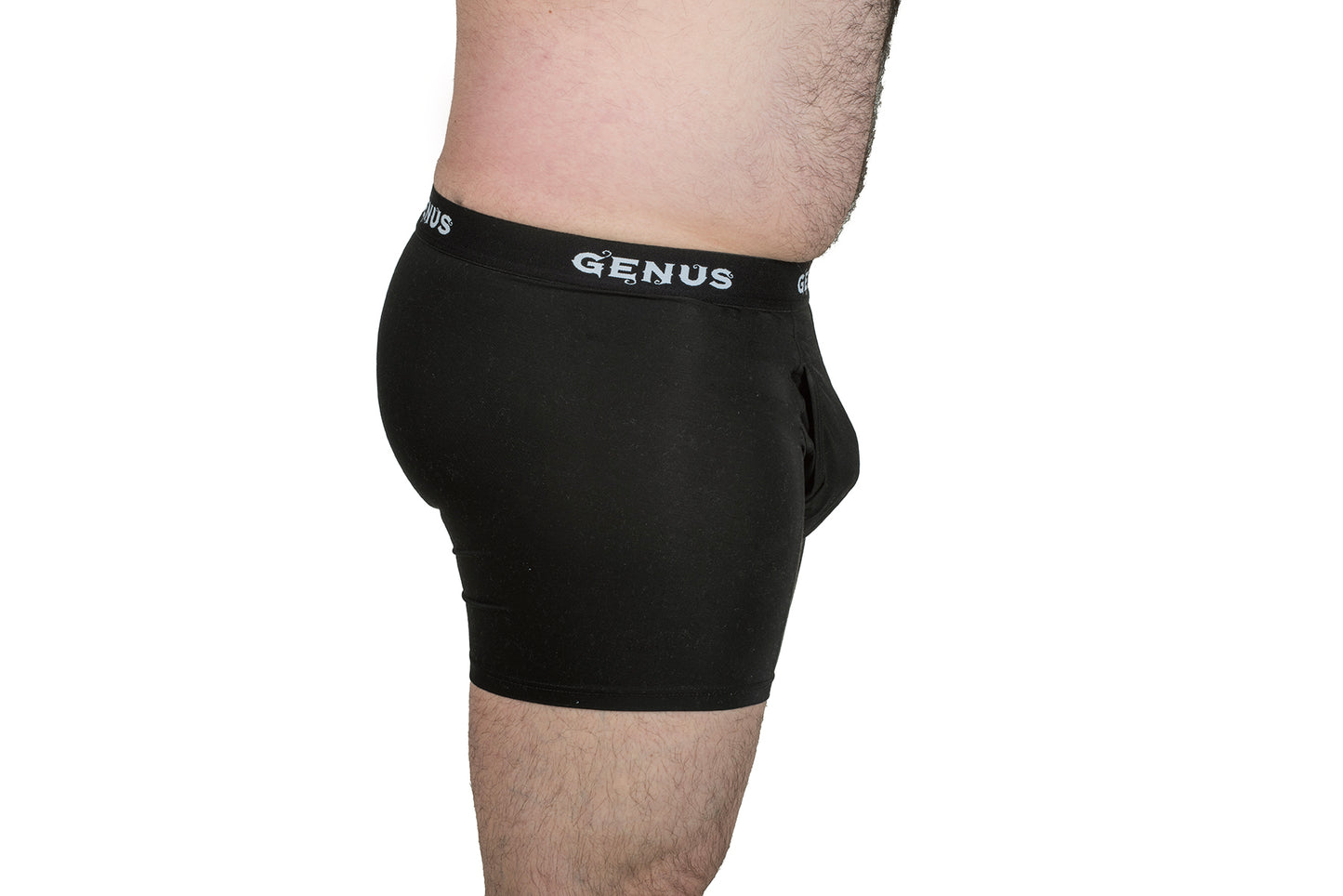 Pouched men's medium dark grey underwear.