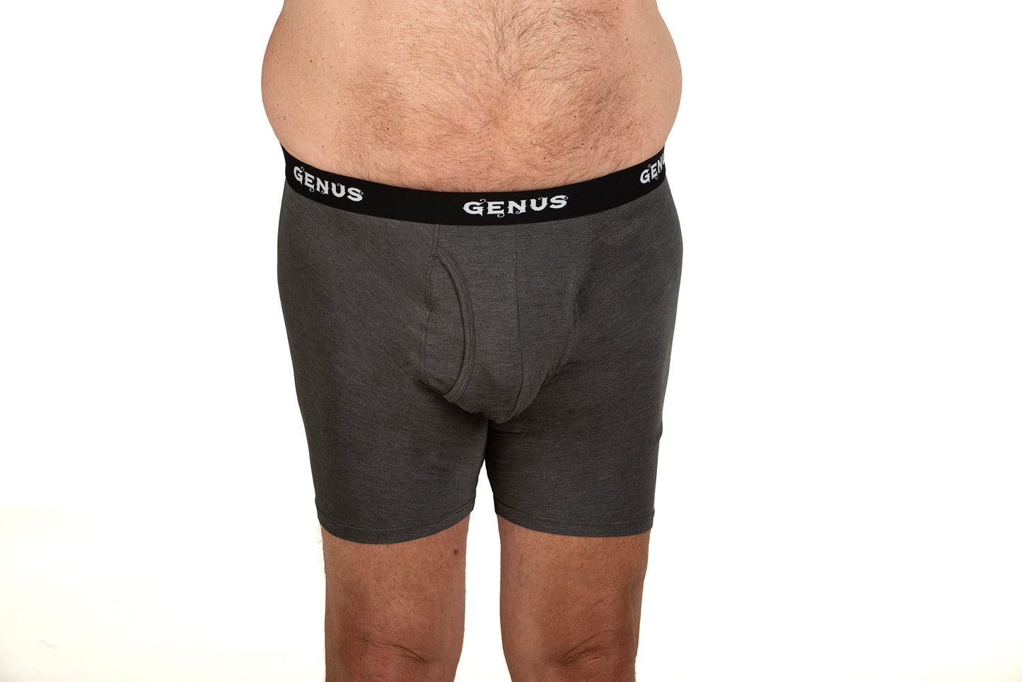 Pouched men's large black underwear.