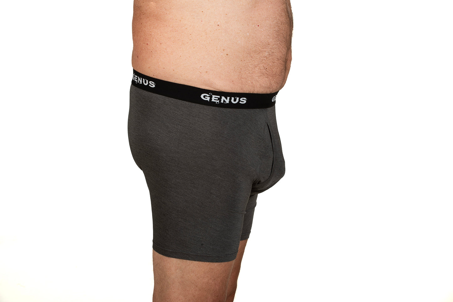 Pouched men's large black underwear.