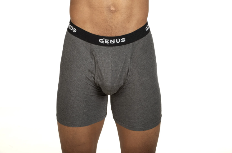 Genus boxer briefs on body, gray colorway